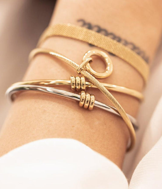 Zaha Bangle Bracelet (Gold-plated Steel)