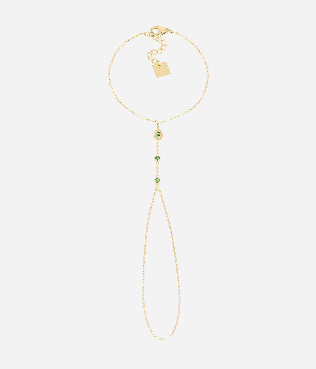 Bijou de main Tanzanie (Acier doré)-vert