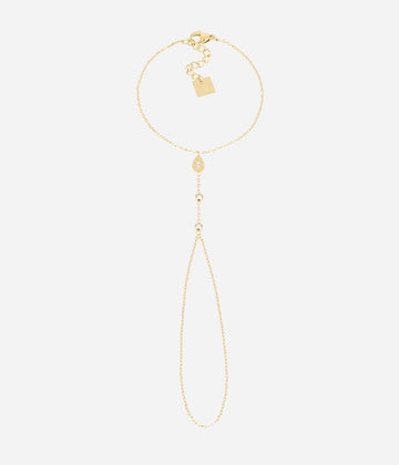 Bijou de main Tanzanie (Acier doré)-blanc