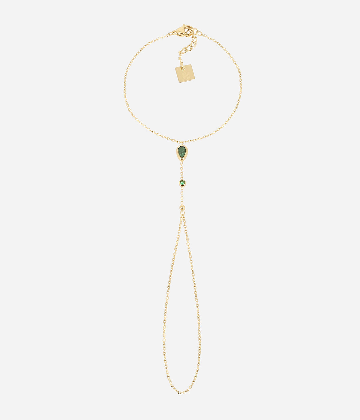 Bijou de main Ogoki (Acier doré)-vert