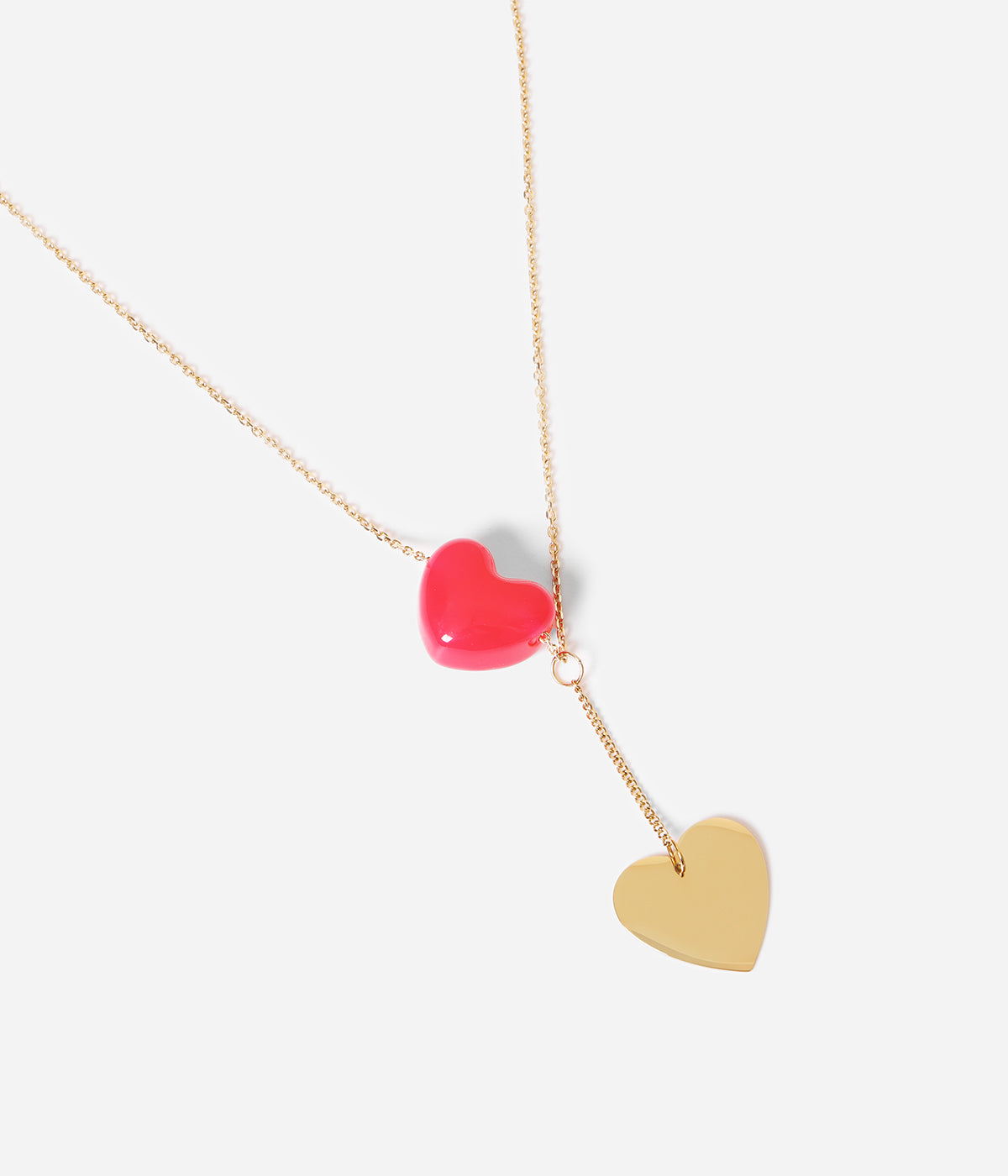 Collier Valentin (Acier doré)-rose