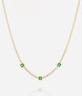 Collier Armel (Acier doré)-vert